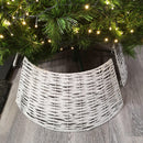 Samuel Alexander KD Willow Christmas Tree Skirt Wicker Rattan Light Grey