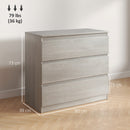 HOMCOM Chest of Drawers, 3 Drawer Storage Cabinet Unit for Bedroom, Grey