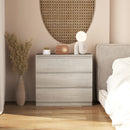 HOMCOM Chest of Drawers, 3 Drawer Storage Cabinet Unit for Bedroom, Grey