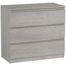 HOMCOM Chest of Drawers, 3 Drawer Storage Cabinet Unit for Bedroom, Grey