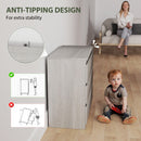 HOMCOM Chest of Drawers, 3 Drawer Storage Cabinet Unit for Bedroom, Grey