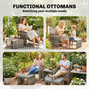 Outsunny 6 Piece Rattan Garden Furniture Set with Nesting Tables, Grey