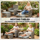 Outsunny 6 Piece Rattan Garden Furniture Set with Nesting Tables, Grey