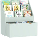 AIYAPLAY Kids Bookcase W/ 3 Tier Shelves, Drawer, For Bedroom, Nursery, Green