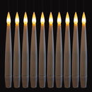 Set of 10 15cm Floating White LED Battery Candles in Warm White with Remote Control