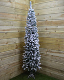 5.5ft (1.7m) Premier Snow Flocked Spruce Pine Slim Christmas Tree in Green