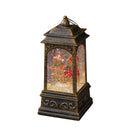21cm Dual Powered Light up Lantern Christmas Water Spinner with Gingerbread Family Scene