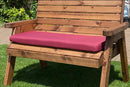 Charles Taylor Burgundy Waterproof Three Seater Base Cushion for wooden furniture