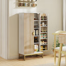 HOMCOM Kitchen Cabinet with Double Doors, 5 Tiers, 12 Spice Racks, White