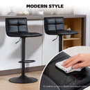 HOMCOM Bar Stools Set Of 2 Swivel Height Adjustable Barstools Black