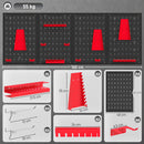 HOMCOM 38 Pcs Wall-Mounted Pegboard with Hooks and Storage Shelves