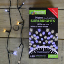 200 LED 16m Premier SupaBrights Indoor Outdoor Christmas Multi Function Mains Operated String Lights with Timer in Warm & Cool White