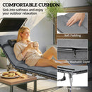 Outsunny Folding Sun Loungers Set Of 2, Sun Bed With Canopy, Light Grey