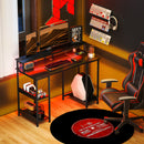 HOMCOM Computer Desk Reversible Home Office Desk With Storage Grey