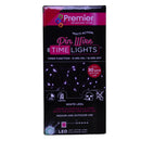 50 LED 2.5m Premier MicroBrights Indoor Outdoor Christmas Multi Function Battery Operated Lights with Timer on Pin Wire in Cool White