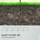 Outsunny 61 cm x 3 m Outdoor Picket Fence Panels with Panels, Swirls, Black