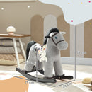AIYAPLAY Baby Rocking Horse, Toddler Animal Rocker for Kids Aged 2-5, Grey