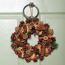 Winter Spice Hanging Christmas Wreath with Pine Cones Berries & Dried Fruit