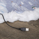 90cm USB Powered Light up The Snowman Fabric Christmas Tree Skirt with LEDs