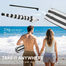 Outsunny 1.8 m Beach Umbrella Parasol with Sand Anchor, Tilt, Grey/White