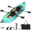 Outsunny 2.5' Inflatable Kayak 2-person Sit On Canoe With Paddles Blue