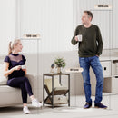 HOMCOM Narrow Side Table, End Table with 3-Tier Storage for Living Room
