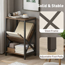 HOMCOM Narrow Side Table, End Table with 3-Tier Storage for Living Room