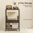 HOMCOM Narrow Side Table, End Table with 3-Tier Storage for Living Room