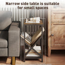 HOMCOM Narrow Side Table, End Table with 3-Tier Storage for Living Room