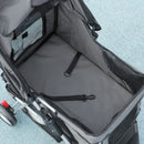 PawHut Pet Stroller Pushchair Carrier for Cat Puppy with 3 Wheels Dark Grey