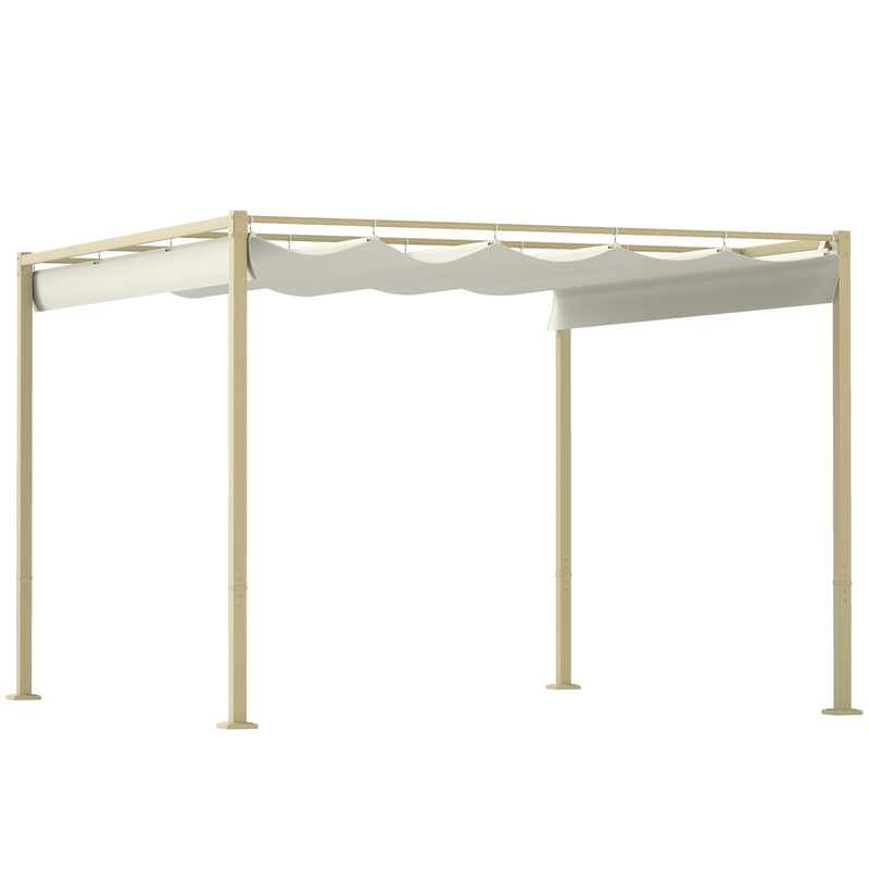 Outsunny 3 X 3(m) Garden Pergola With Retractable Roof, UPF30+