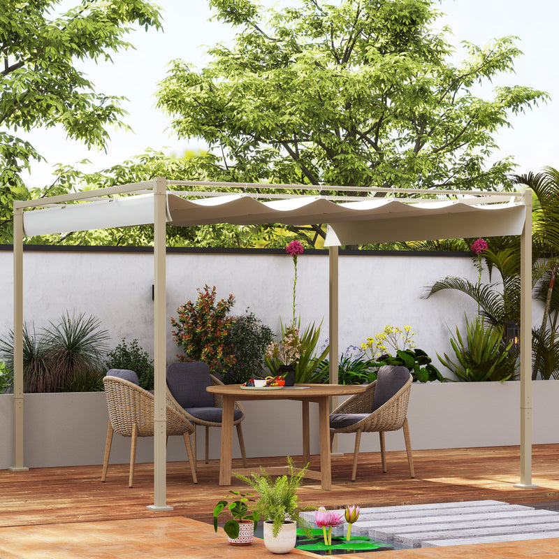 Outsunny 3 X 3(m) Garden Pergola With Retractable Roof, UPF30+