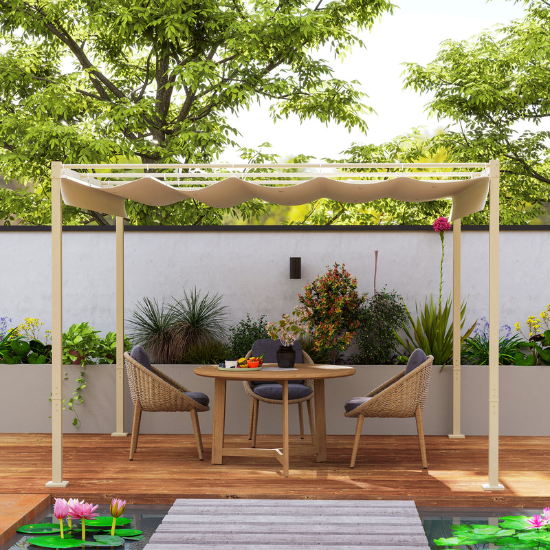 Outsunny 3 X 3(m) Garden Pergola With Retractable Roof, UPF30+