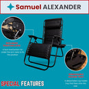Luxury Padded Multi Position Zero Gravity Garden Relaxer Chair Lounger In All Black