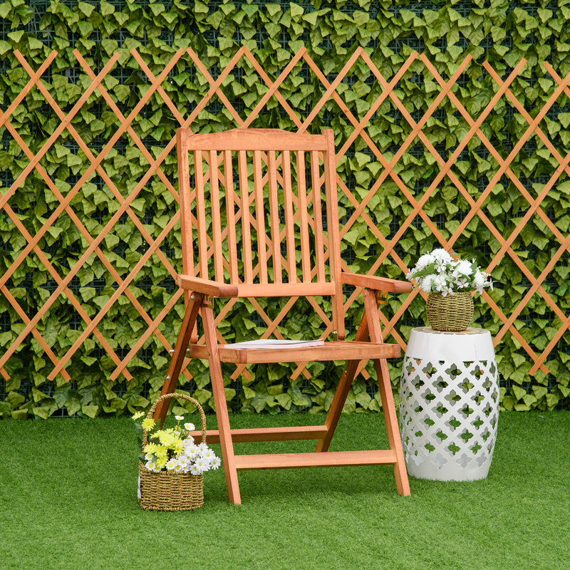 Outsunny  Wooden Garden Dining Chair- Red Brown