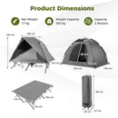 2-Person Camping Cot Tent Foldable Off-Ground Camping Combo for Adults-Grey