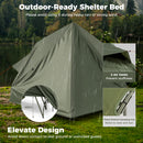 2-Person Foldable Off-Ground Camping Cot Tent with Wheeled Bag-Green