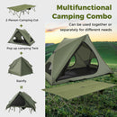 2-Person Foldable Off-Ground Camping Cot Tent with Wheeled Bag-Green