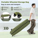 2-Person Foldable Off-Ground Camping Cot Tent with Wheeled Bag-Green