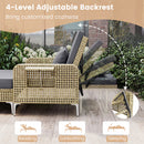 2-Piece Patio Daybed Set with Storage Ottoman-Grey