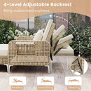2-Piece Patio Daybed Set with Storage Ottoman-White