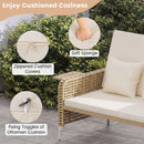 2-Piece Patio Daybed Set with Storage Ottoman-White