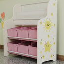 AIYAPLAY Kids Storage Unit with 6 Fabric Drawers & 2-Tier Sling Rack, Pink