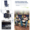 2-Piece Patio Portable Folding Lounge Chair With Raised Backrest-Navy