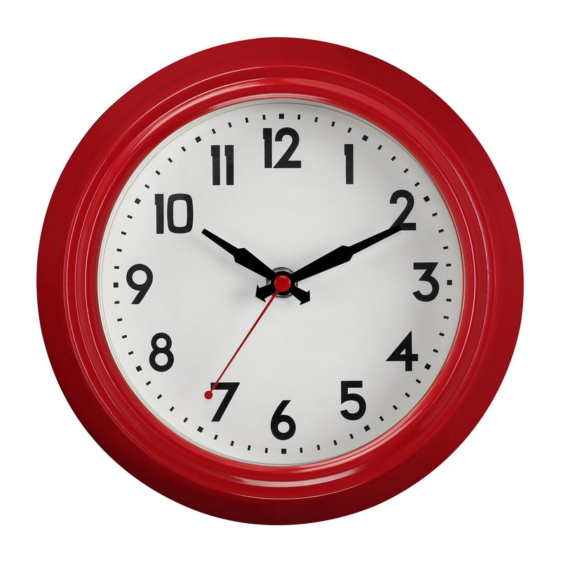Maddox Red Metal Wall Clock