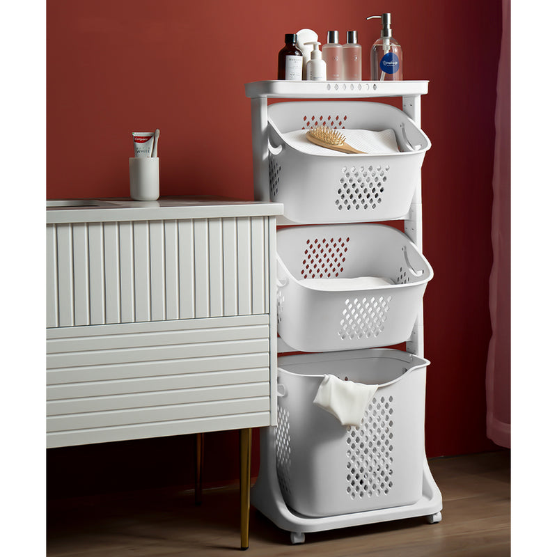 Lifeideas 3-Tier Rolling Laundry Basket