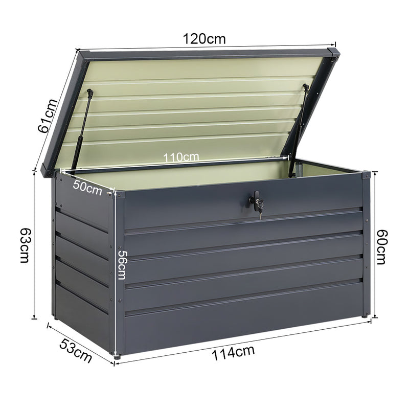 Garden Sanctuary Steel Garden Lockable Storage Box for Tools