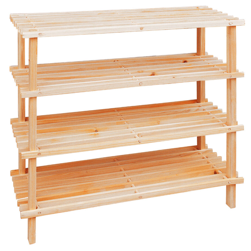 Arla 4 Tier Wooden Shoe Rack