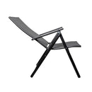 Outdoor Garden Patio Multi Position Reclining Folding Chair in Black