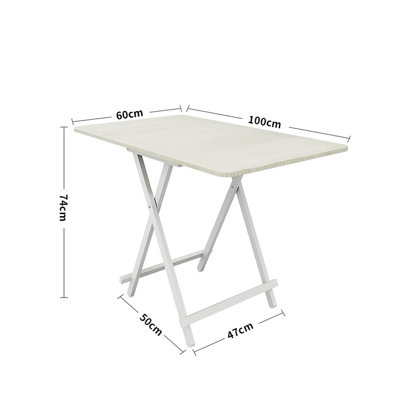 Livingandhome Folding Wooden Dining Table 100x60cm White